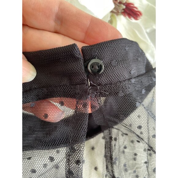 Whimsigoth Black Mesh Polka Dot Sheer Lace Whimsygoth Dainty Dress - Picture 9 of 13